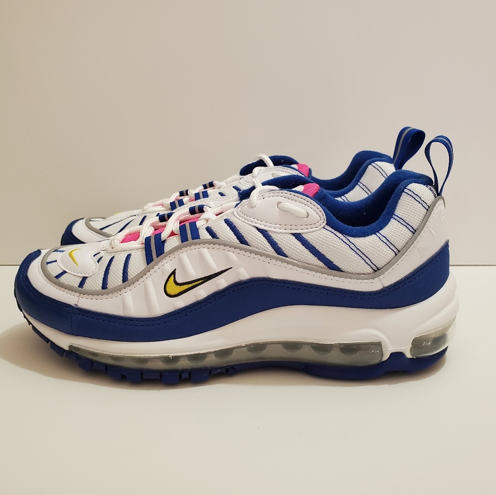 Nike Air Max 98 GS Kids White Blue Pink Shoes